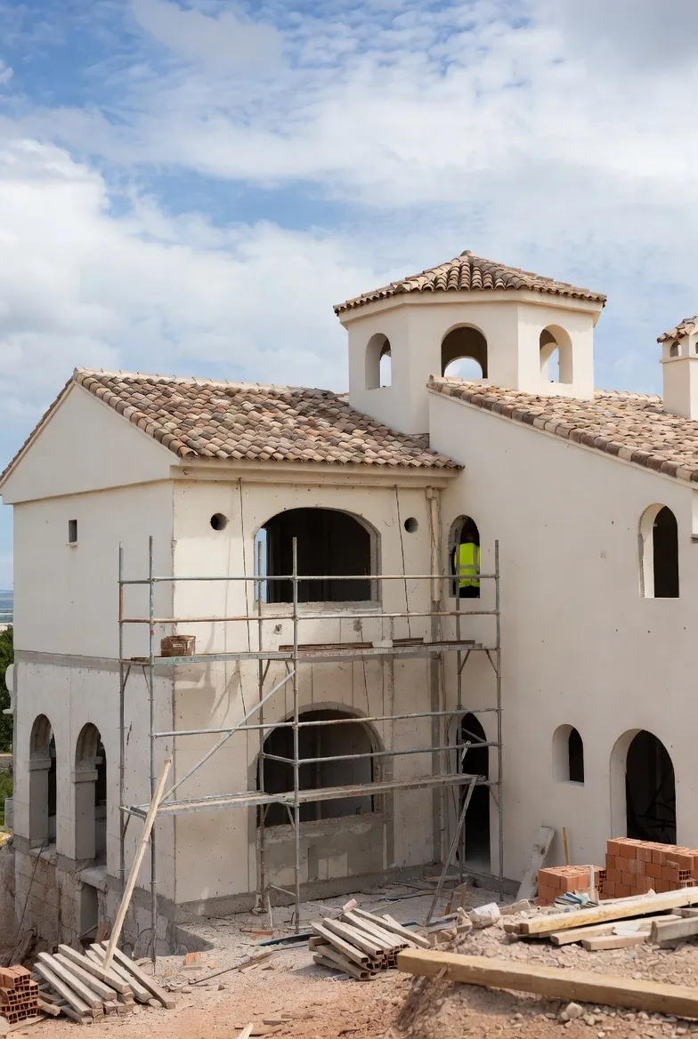 Renovation and construction work in progress on a Spanish property